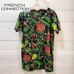 FRENCH CONNECTION Navy Floral Linen Blend Dress Size US 8